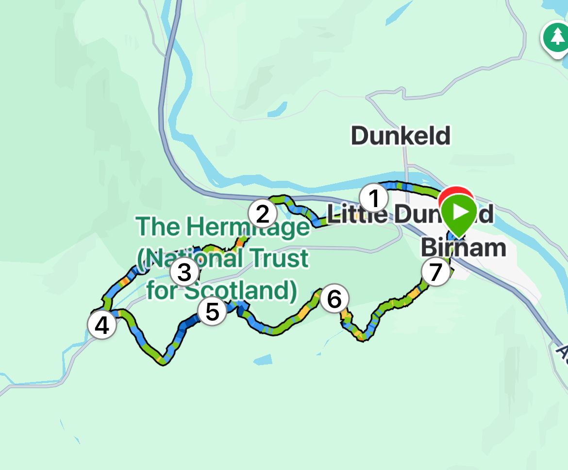 Simple map showing route